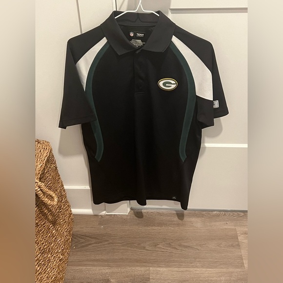 NFL Green Bay Packers Black and White Polo Shirt - Picture 1 of 4